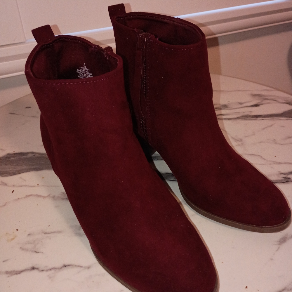 Old Navy Deep Red Ankle Booties